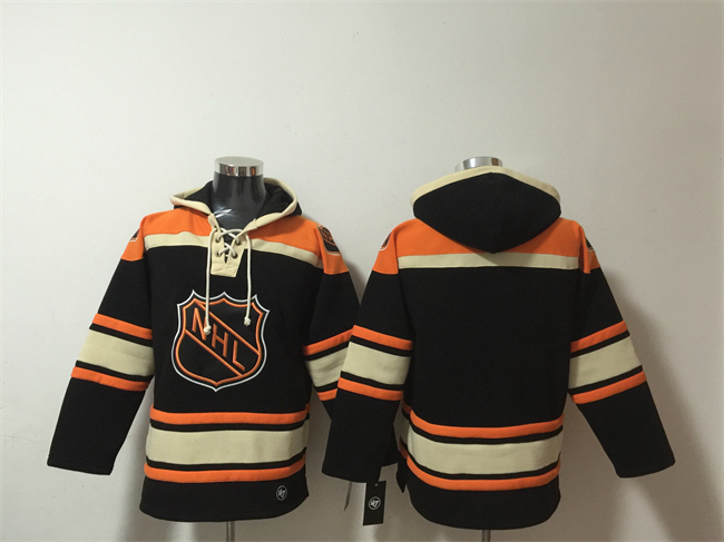 Men's Black/Orange Ageless Must-Have Lace-Up Pullover Hoodie